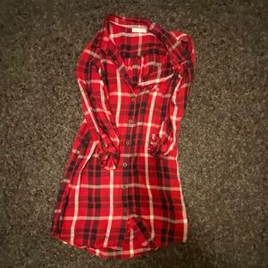 Plaid button down dress